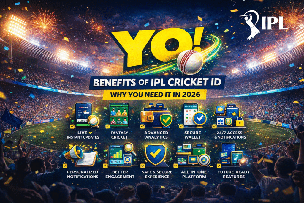 Benefits of IPL Cricket ID 2026 with YO logo cricket dashboard features