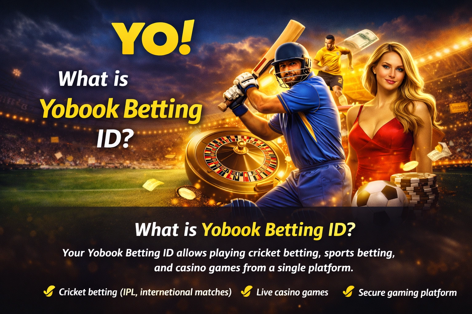 What is Yobook Betting ID cricket betting sportsbook casino games platform banner