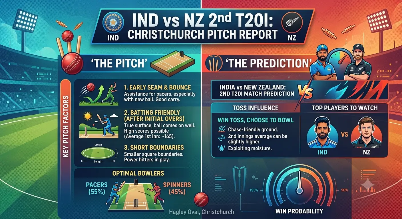 IND vs NZ 2nd T20I Prediction: Christchurch Pitch Report
