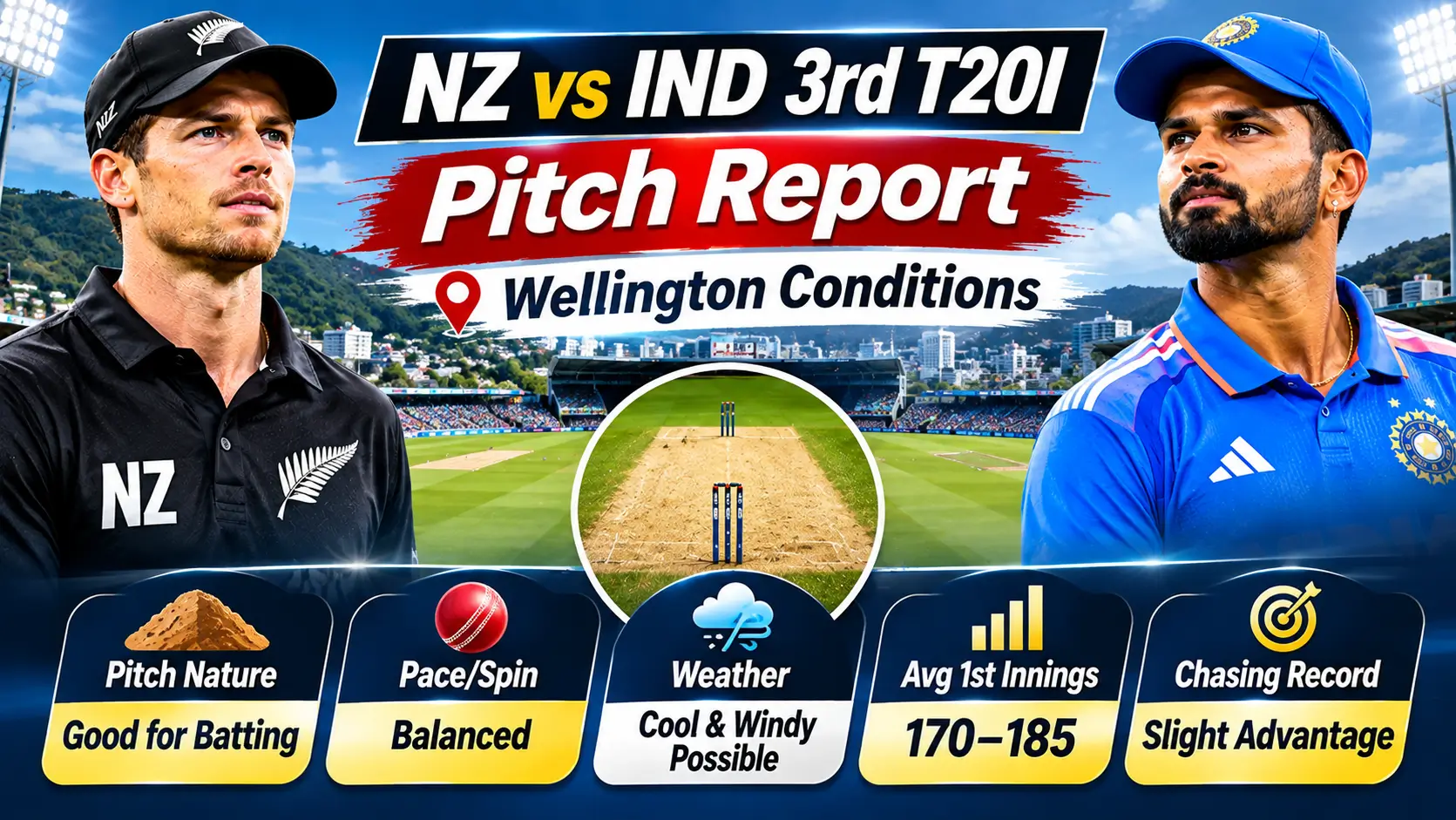 NZ vs IND Wellington Pitch Report