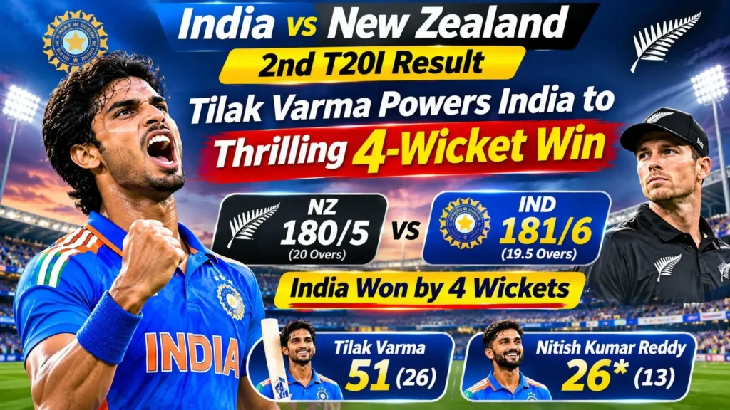 India vs New Zealand 2nd T20I Result