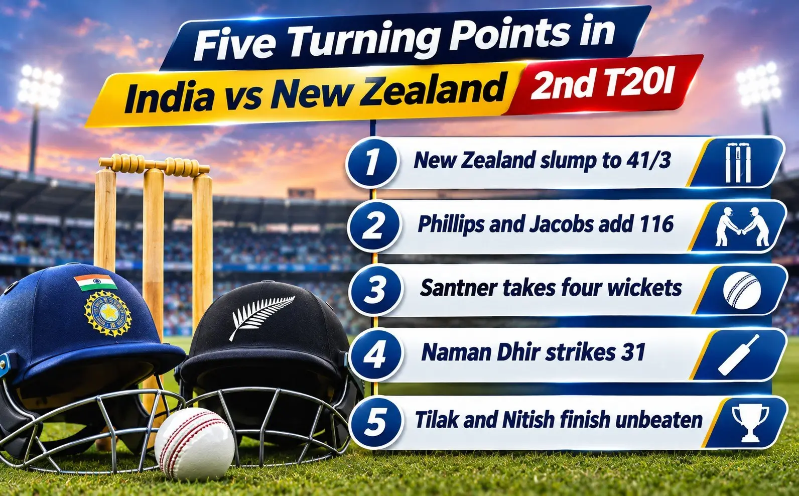 Five Turning Points in India vs New Zealand 2nd T20I